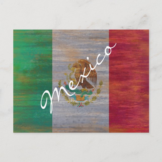 Mexico distressed Mexican flag Postcard (Front)