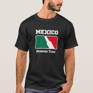 Mexico Drinking Team Beer W/ Mexican Flag Colors T-Shirt