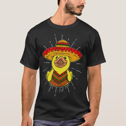 Mexico Duck with Sombrero and Poncho T_Shirt