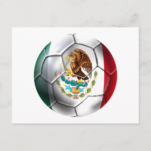Mexico el Tri soccer ball Mexican futbol flag bola Postcard