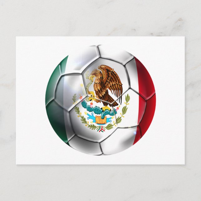 Mexico el Tri soccer ball Mexican futbol flag bola Postcard (Front)