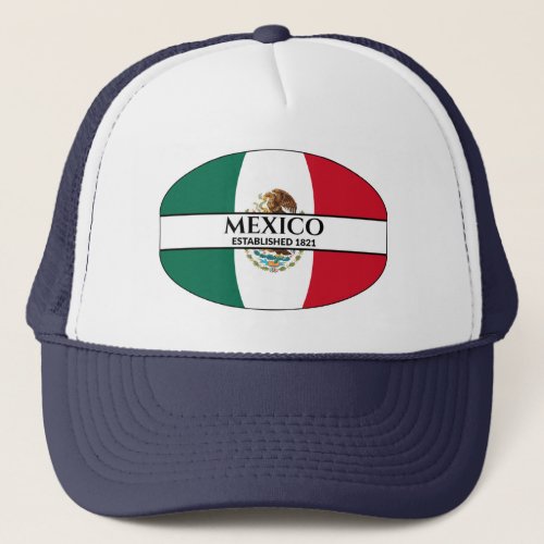 Mexico Established 1821 Mexican National Flag Trucker Hat