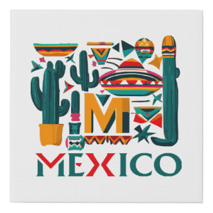 MEXICO FAUX CANVAS PRINT