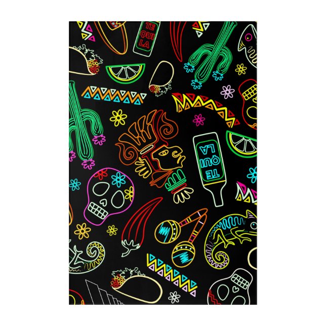 Mexico Fiesta Pattern  Acrylic Print (Front)