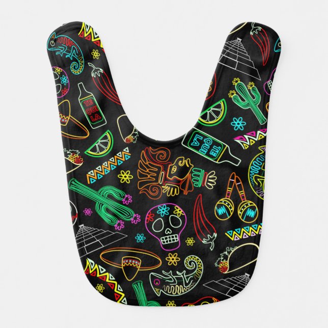 Mexico Fiesta Pattern  Baby Bib (Front)