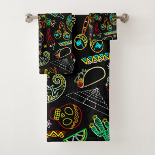Mexico Fiesta Pattern Bath Towel Set