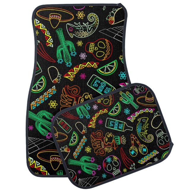 Mexico Fiesta Pattern  Car Floor Mat (Set)