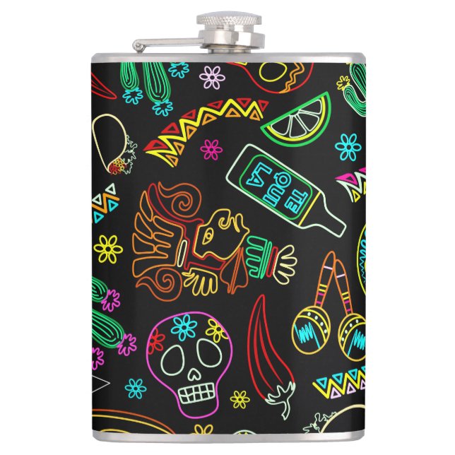 Mexico Fiesta Pattern  Flask (Front)