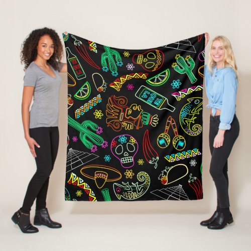 Mexico Fiesta Pattern  Fleece Blanket