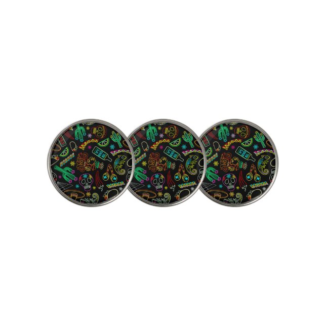 Mexico Fiesta Pattern  Golf Ball Marker (3 Up)