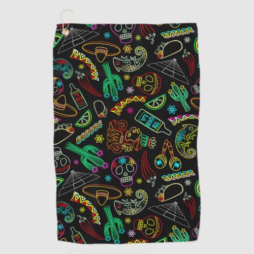 Mexico Fiesta Pattern  Golf Towel