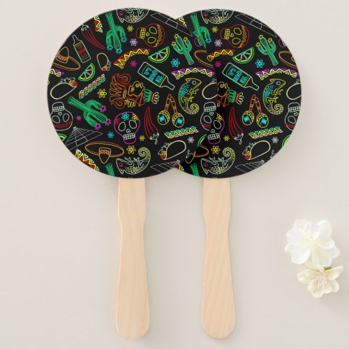 Mexico Fiesta Pattern  Hand Fan