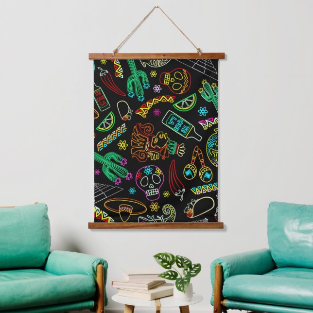 Mexico Fiesta Pattern  Hanging Tapestry (Living Room)