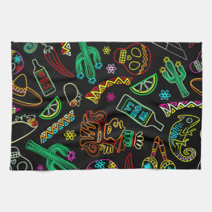 Mexico Fiesta Pattern  Kitchen Towel