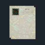Mexico Fiesta Pattern  Letterhead<br><div class="desc">Joyful and Colorful Line Art Mexico Fiesta Pattern,  composed by Typical Elements like sugar skulls,  maracas,  inca warrior,  aztec warrior,  chilli pepper,  cactus,  pyramid,  lime,  tequila,  sombrero,  tacos,  a chameleon,  and some floral ethnic and decorative elements. Original Vector Art Copyright BluedarkArt.</div>