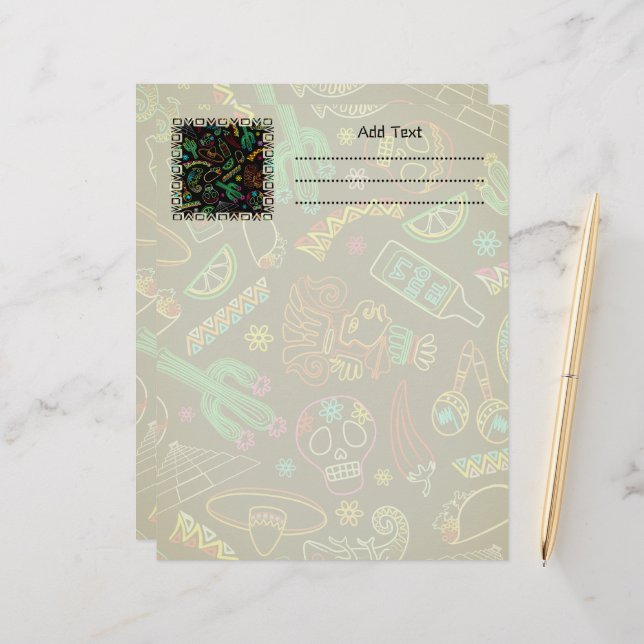 Mexico Fiesta Pattern  Letterhead (Front/Back In Situ)