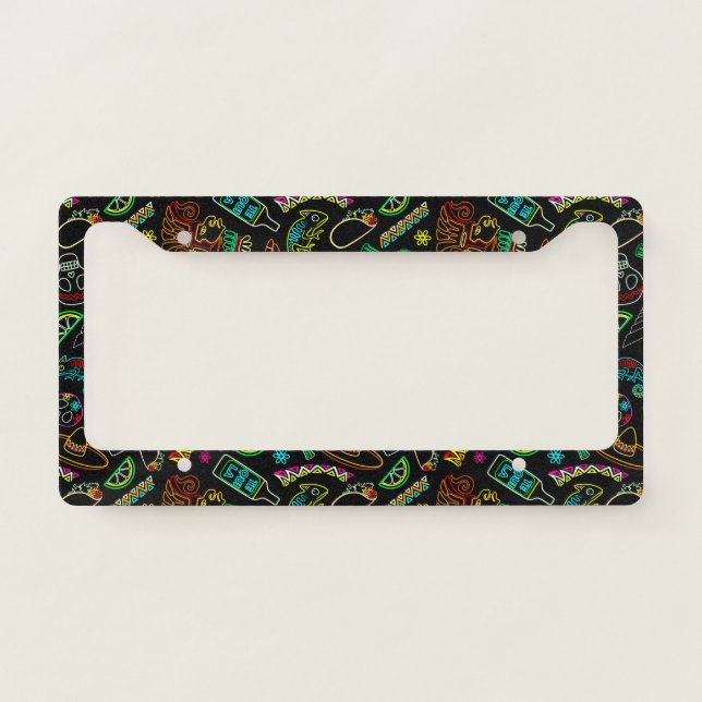 Mexico Fiesta Pattern  License Plate Frame (Front)