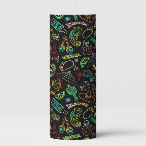 Mexico Fiesta Pattern  Pillar Candle