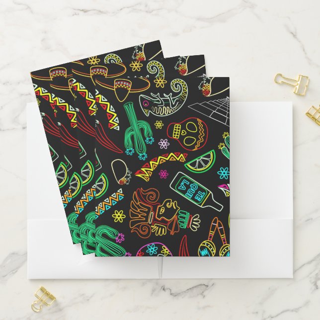 Mexico Fiesta Pattern  Pocket Folder (In Situ)