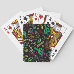 Mexico Fiesta Pattern Poker Cards