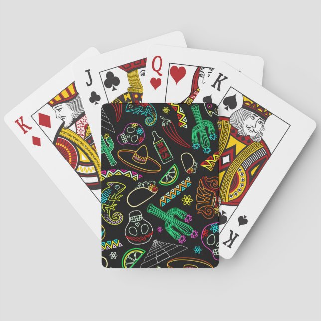 Mexico Fiesta Pattern  Poker Cards (Back)