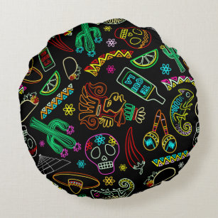 Mexico Fiesta Pattern  Round Pillow