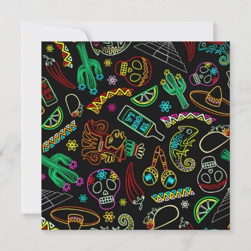 Mexico Fiesta Pattern  Thank You Card
