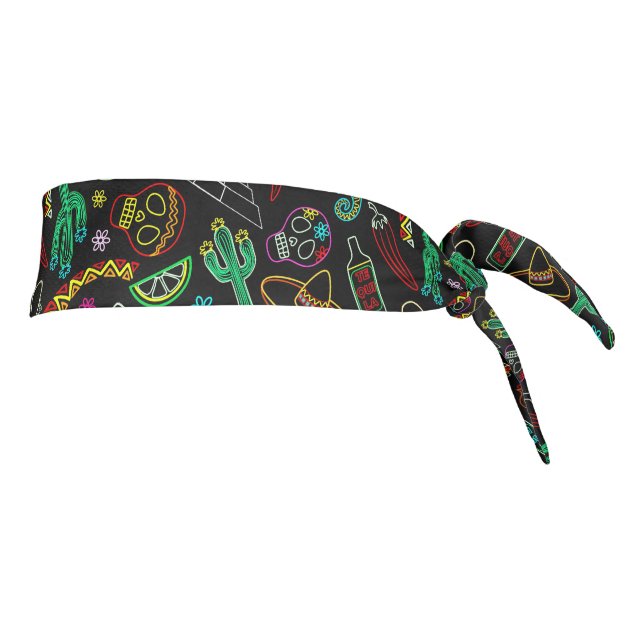 Mexico Fiesta Pattern  Tie Headband (Rotate 90)