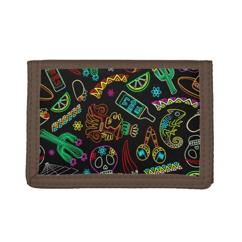 Mexico Fiesta Pattern  Trifold Wallet