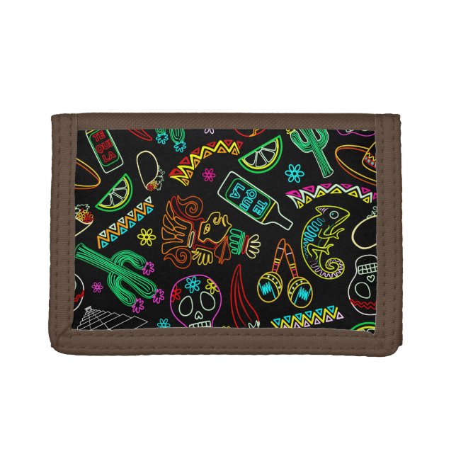Mexico Fiesta Pattern  Trifold Wallet (Front)