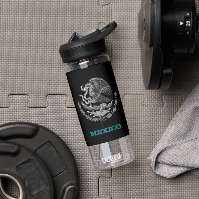 Mexico Fitness & Mexican coat of arms / flag Water Bottle (Gym)