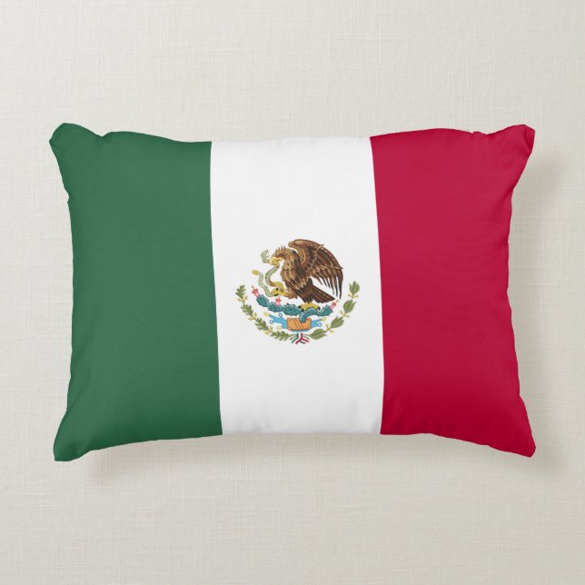 Mexico flag accent pillow (Front)