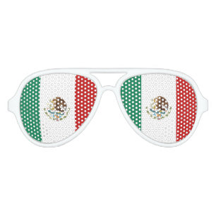 Mexico Flag Aviator Sunglasses