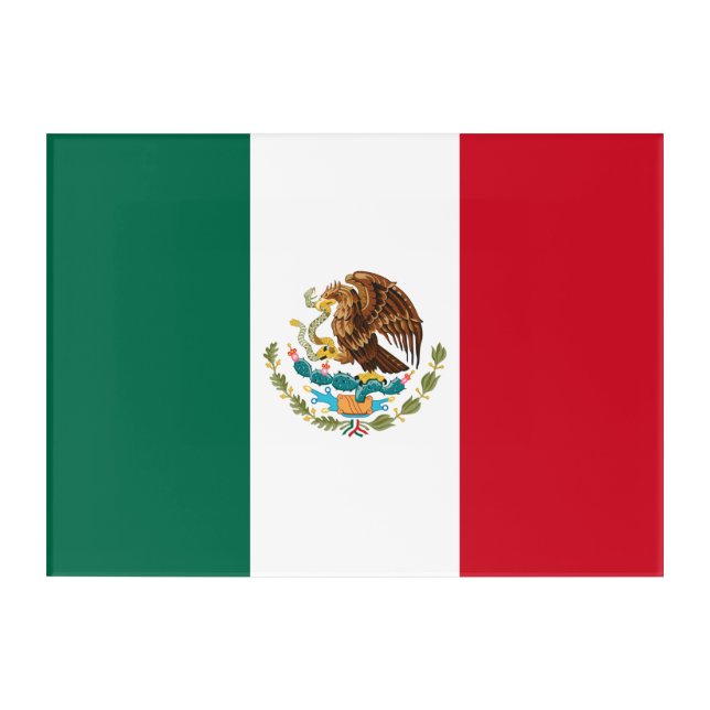 Mexico Flag, Bandera de Mexican Republic Acrylic Print (Front)