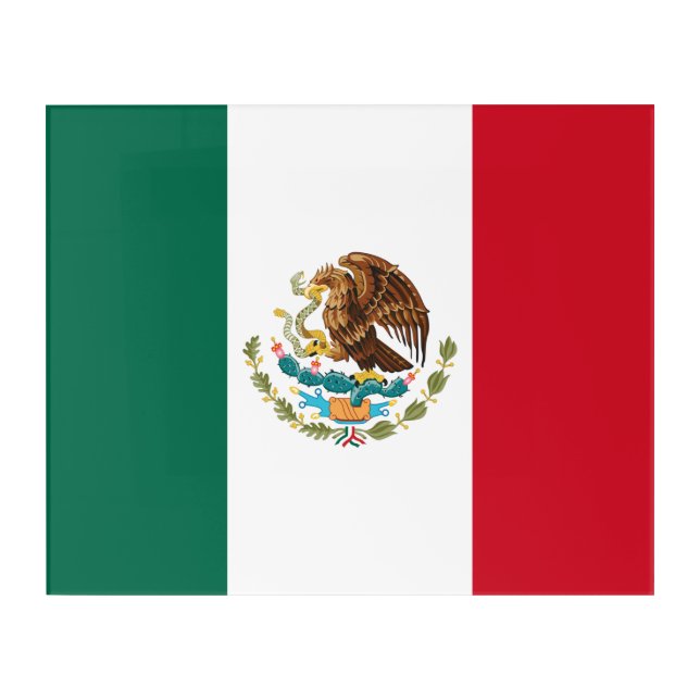 Mexico Flag, Bandera de Mexican Republic Acrylic Print (Front)