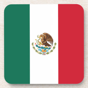 Mexico Flag, Bandera de Mexican Republic Beverage Coaster