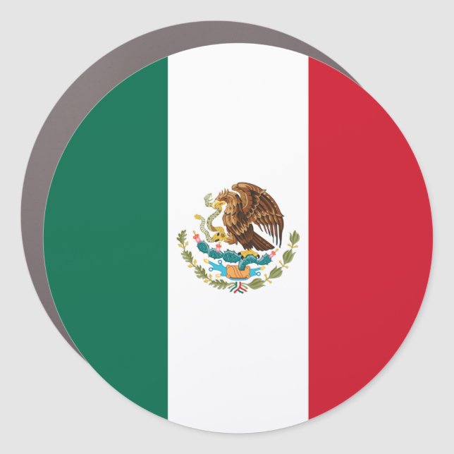Mexico Flag, Bandera de Mexican Republic Car Magnet (Front)