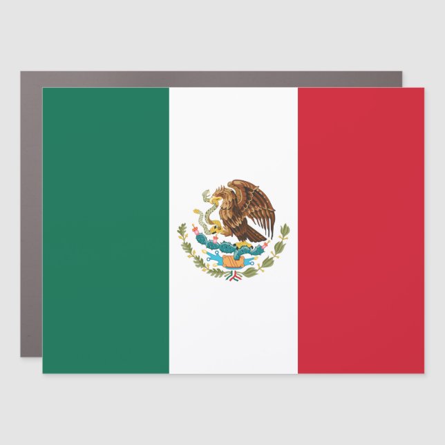 Mexico Flag, Bandera de Mexican Republic Car Magnet (Front)