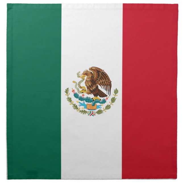 Mexico Flag, Bandera de Mexican Republic Cloth Napkin (Front)
