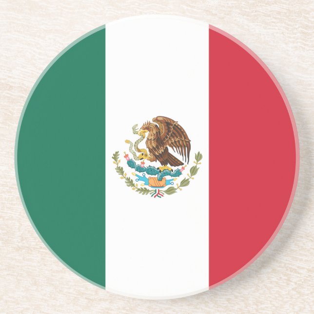 Mexico Flag, Bandera de Mexican Republic Coaster (Front)