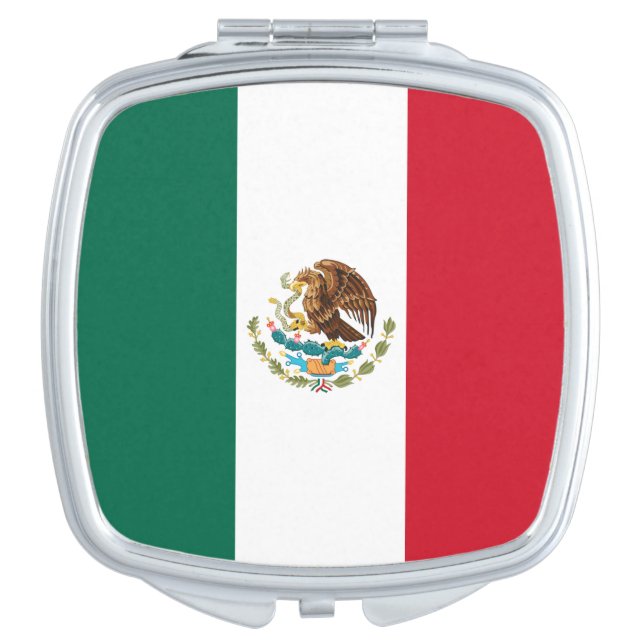 Mexico Flag, Bandera de Mexican Republic Compact Mirror (Front)