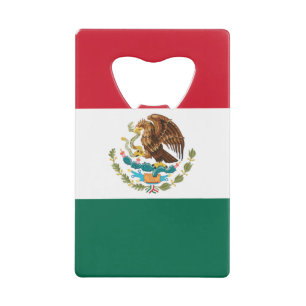 Mexico Flag, Bandera de Mexican Republic Credit Card Bottle Opener