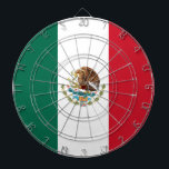 Mexico Flag, Bandera de Mexican Republic Dart Board<br><div class="desc">The History and Meaning of the Mexican Flag, The Mexican flag, with its vibrant colors and distinctive symbols, holds deep historical and cultural significance for the Mexican people. The current design of the flag, featuring a golden eagle perched on a prickly pear cactus devouring a serpent, has been in use...</div>