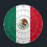 Mexico Flag, Bandera de Mexican Republic Dart Board<br><div class="desc">The History and Meaning of the Mexican Flag, The Mexican flag, with its vibrant colors and distinctive symbols, holds deep historical and cultural significance for the Mexican people. The current design of the flag, featuring a golden eagle perched on a prickly pear cactus devouring a serpent, has been in use...</div>