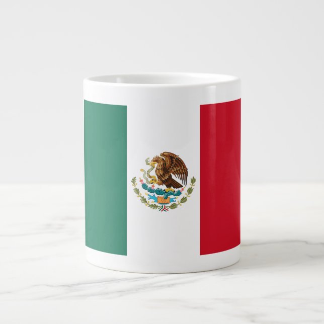Mexico Flag, Bandera de Mexican Republic Giant Coffee Mug (Front)