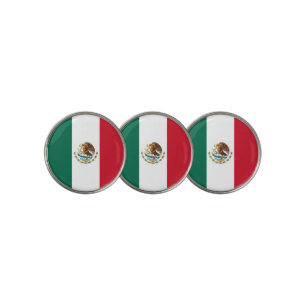 Mexico Flag, Bandera de Mexican Republic Golf Ball Marker