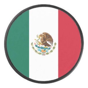 Mexico Flag, Bandera de Mexican Republic Hockey Puck