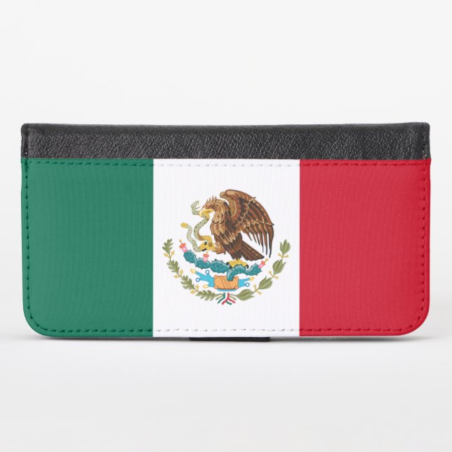 Mexico Flag, Bandera de Mexican Republic iPhone Wallet Case (Front (Horizontal))
