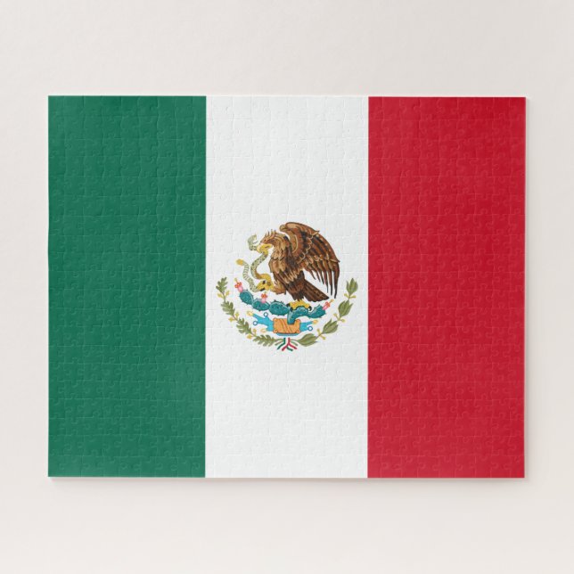 Mexico Flag, Bandera de Mexican Republic Jigsaw Puzzle (Horizontal)