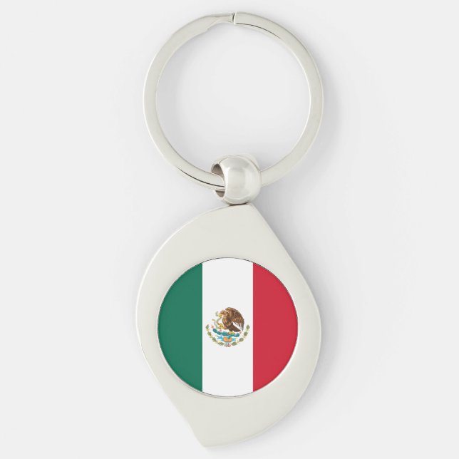 Mexico Flag, Bandera de Mexican Republic Keychain (Front)